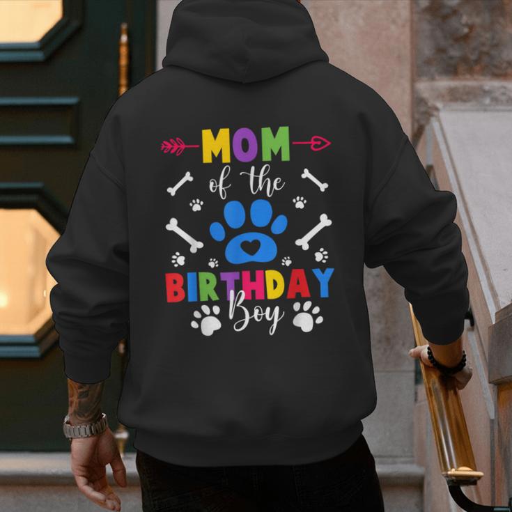 Mom And Dad Mom Of The Birthday Boy Dog Paw Family Matching Men's Hoodie Back Print