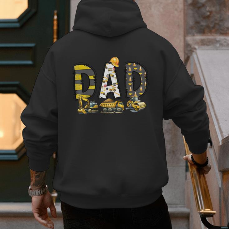 Mom And Dad Construction Birthday Boys Toddler Kids Family Men's Hoodie Back Print
