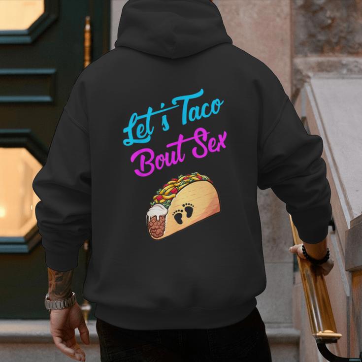 Mom Dad Let's Taco Bout Sex Gender Reveal Party Men's Hoodie Back Print