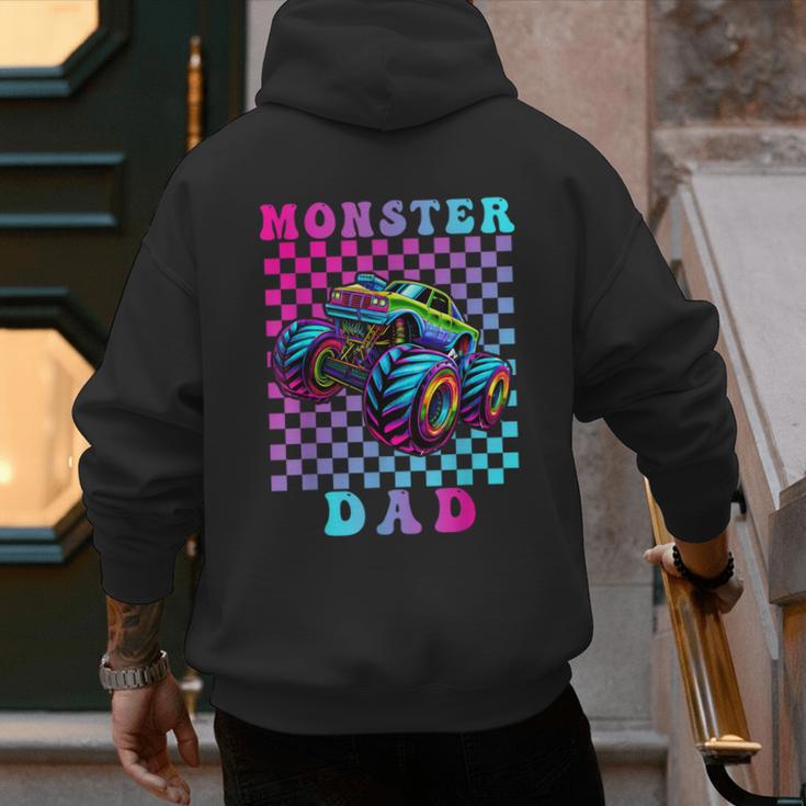 Monster Truck Dad Family Matching Shirt Truck Lovers Men's Hoodie Back Print