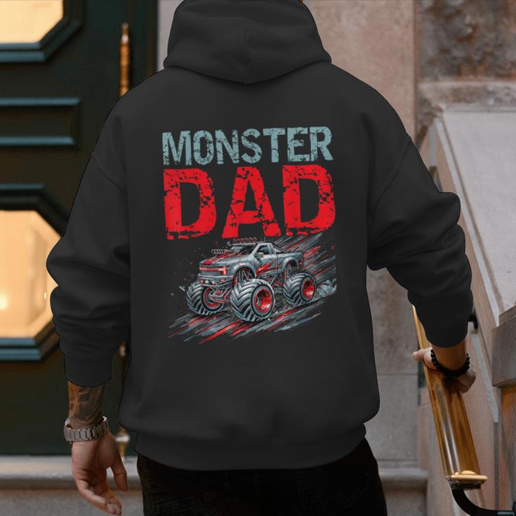 Monster Truck Dad Father's Day Men Men's Hoodie Back Print