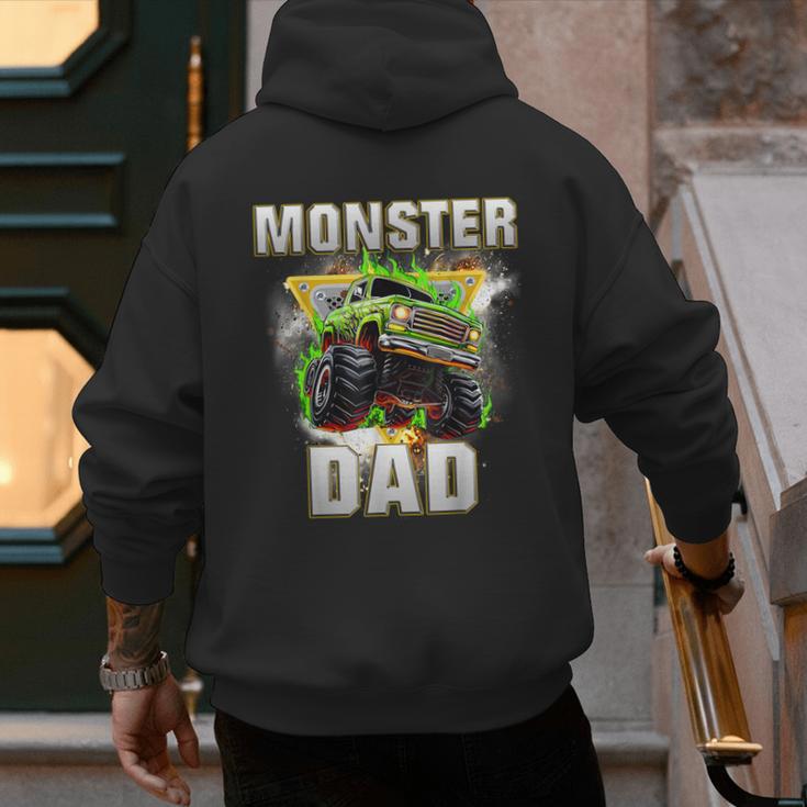 Monster Truck Dad Monster Truck Are My Jam Adults Kids Men's Hoodie Back Print