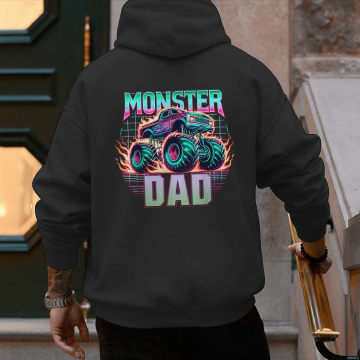 Monster Truck Dad Monster Truck Are My Jam Truck Lovers Men's Hoodie Back Print