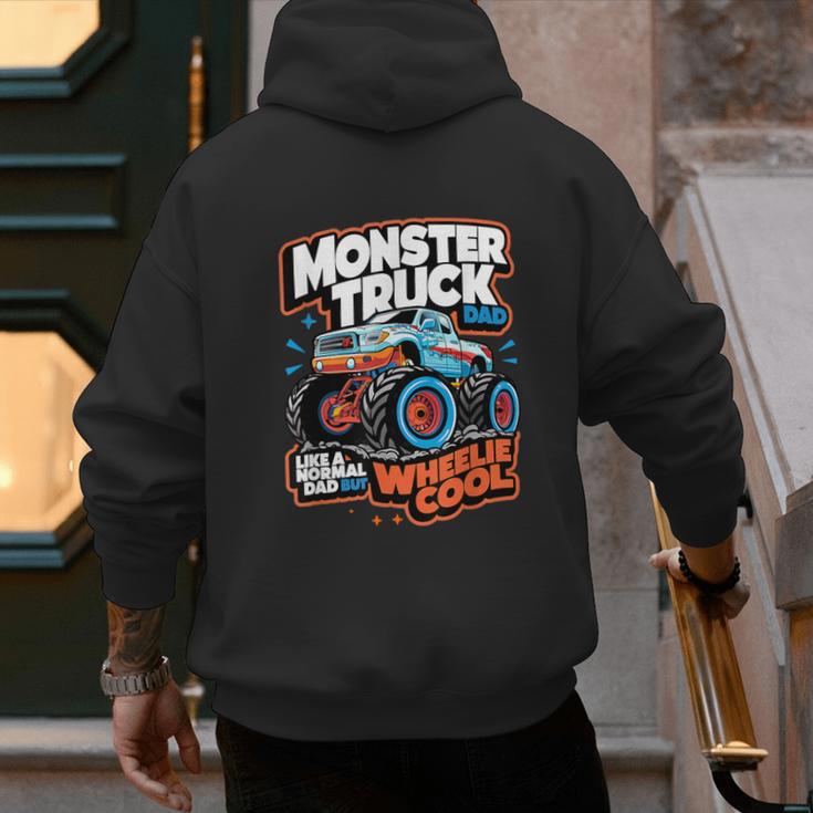 Monster Truck Dad Wheelie Cool Like Normal Dad Men's Hoodie Back Print