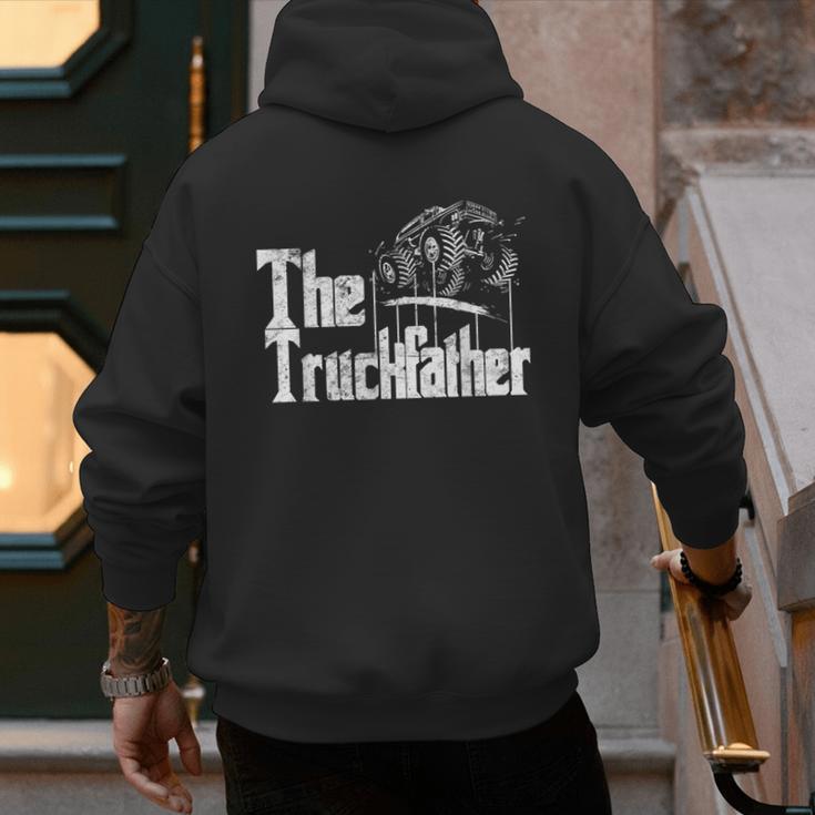 Monster Truck Jam Truckfather Dad Father UTE Pickup Men's Hoodie Back Print
