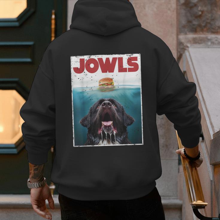Newfoundland Dog Newfie Lab Jowls Burger Dog Mom Dad Men's Hoodie Back Print