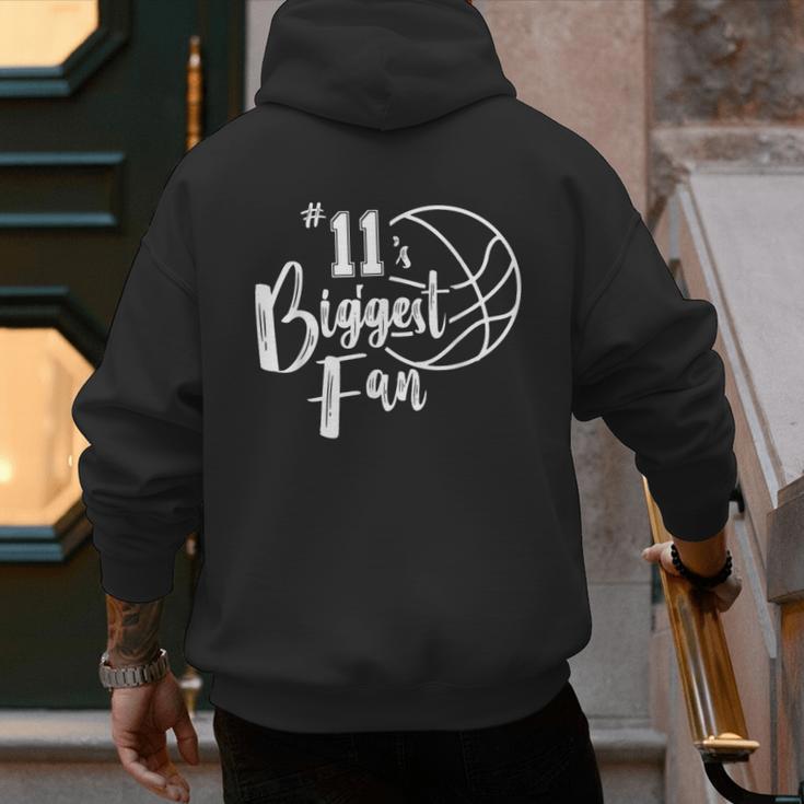 Number 11's Biggest Fan Shirt Basketball Player Mom Dad Men's Hoodie Back Print