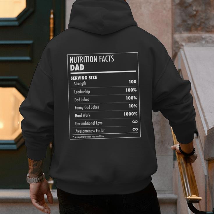 Nutrition Facts Dad Father's Day Shirt For Men Dad Men's Hoodie Back Print