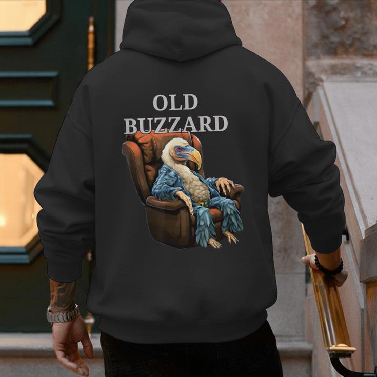 Old Buzzard Bird Old Man Grandpa Recliner Dads Joke Men's Hoodie Back Print