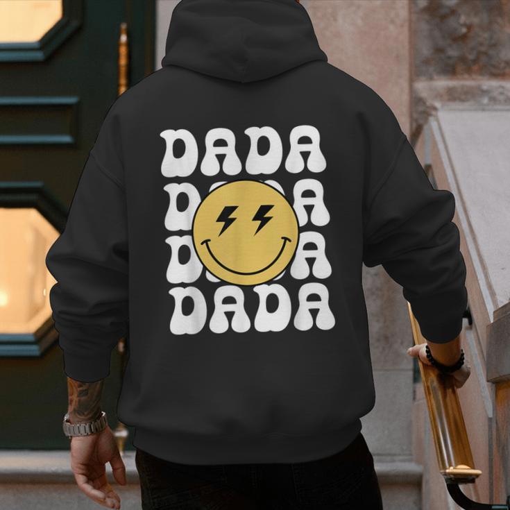 One Happy Family Birthday Matching Apparel Dada One Happy Dude Birthday Theme Family Matching Adult Child Short Sleeve Crew Neck Classic Fit Polyester 50 Cotton 50 Men's Hoodie Back Print