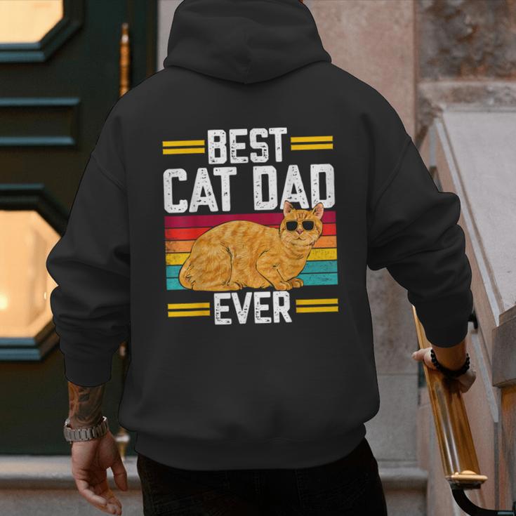 Orange Cat Best Cat Dad Ever Orange Tabby Cat Men's Hoodie Back Print Orange Cat Best Cat Dad Ever Orange Tabby Cat Men's Hoodie Back Print