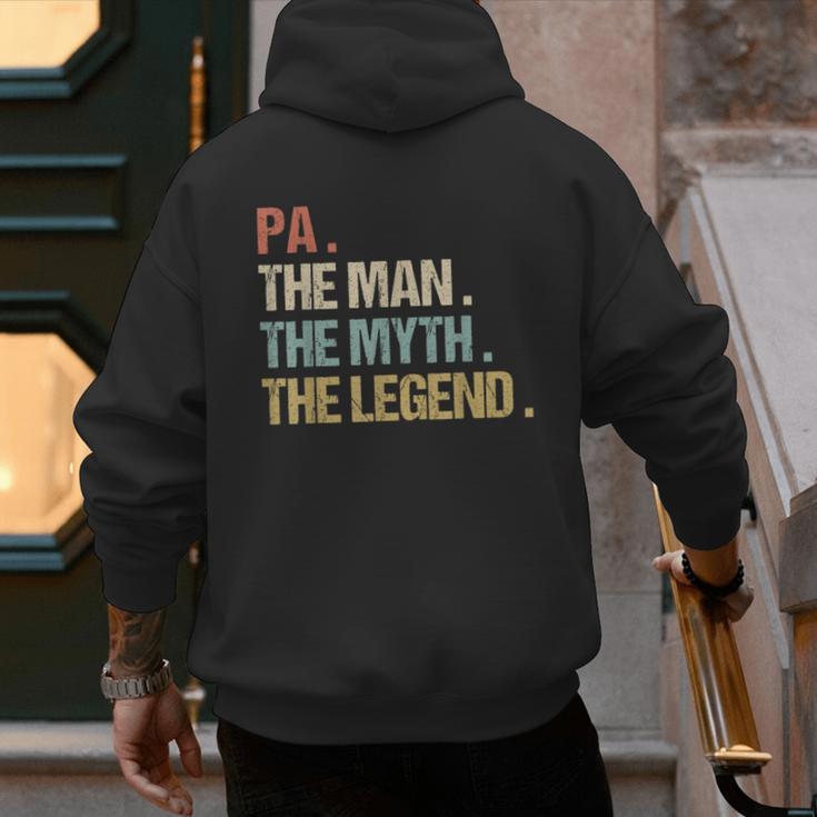 Pa The Man Myth Legend Shirt Father Dad Men's Hoodie Back Print