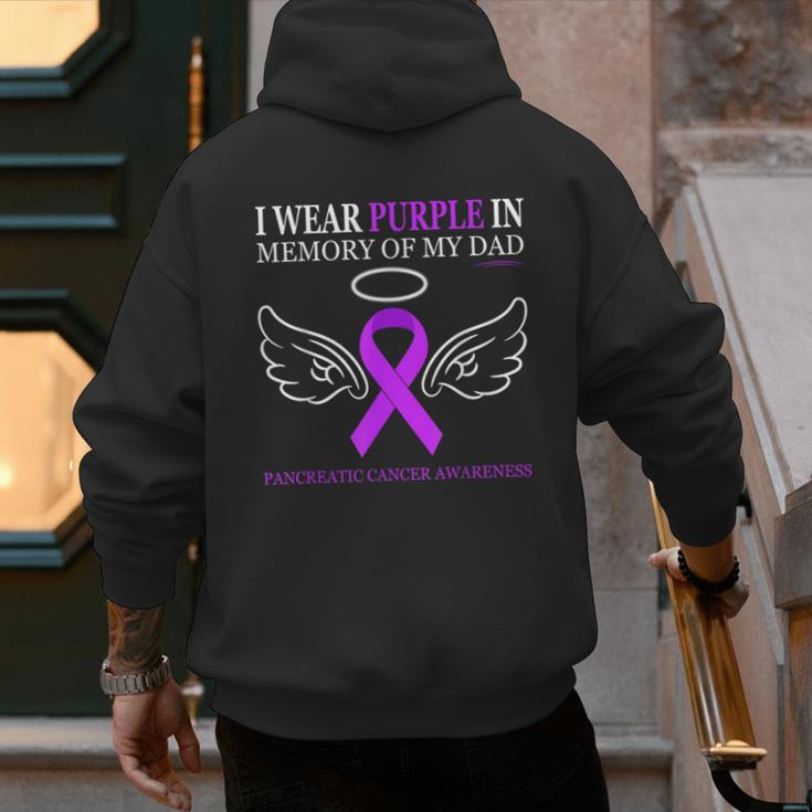 Pancreatic Cancer I Wear Purple In Memory Of My Dad Men's Hoodie Back Print Pancreatic Cancer I Wear Purple In Memory Of My Dad Men's Hoodie Back Print