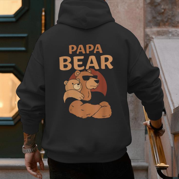 Papa Bear Bears Animal Pun Lover Dad Father Daddy Father's Men's Hoodie Back Print