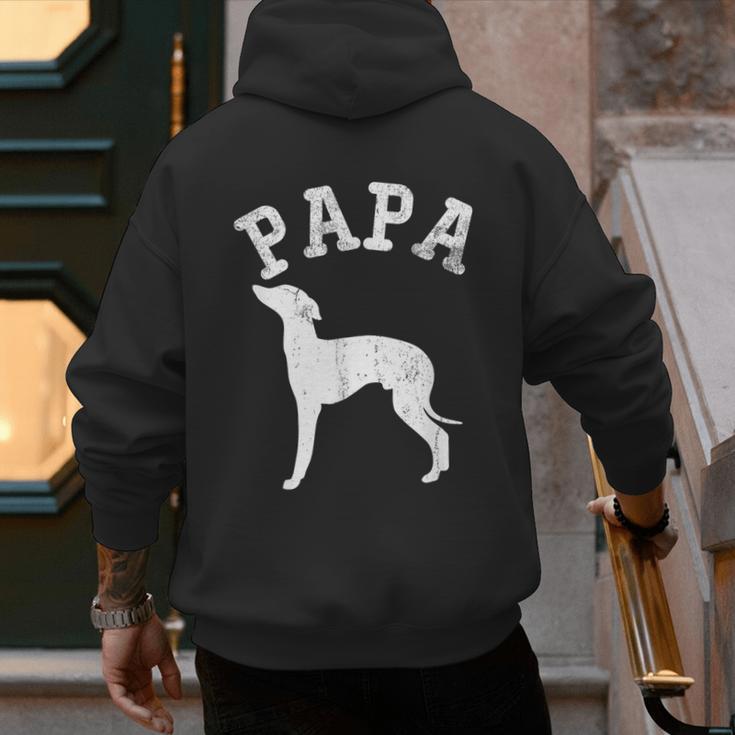 Papa ITALIAN GREYHOUND For Dad Men's Hoodie Back Print Papa ITALIAN GREYHOUND For Dad Men's Hoodie Back Print