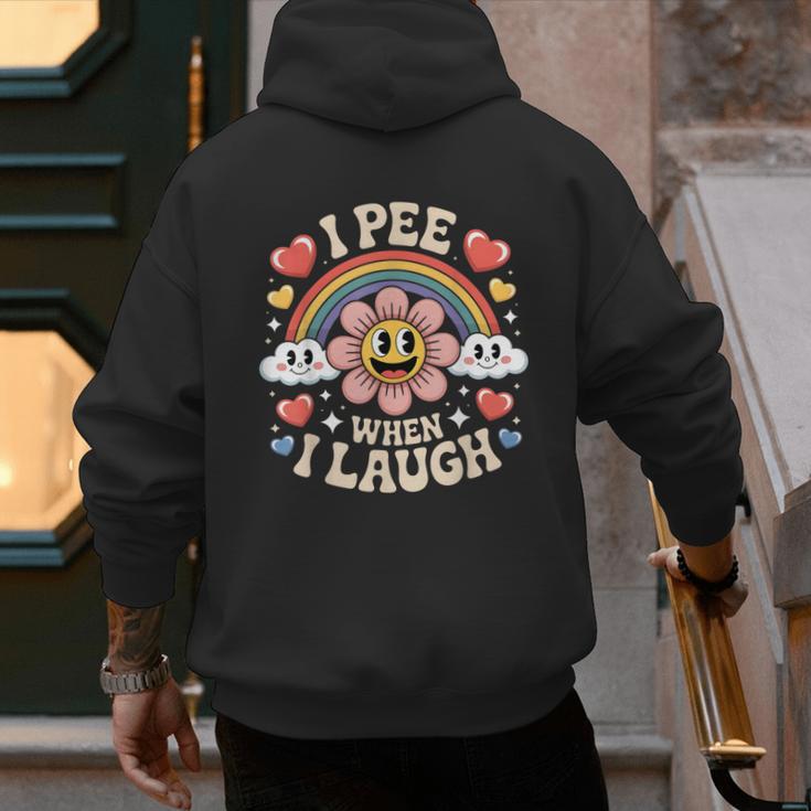 I Pee When I Laugh Adult Humor Women Men Dad Jokes Men's Hoodie Back Print