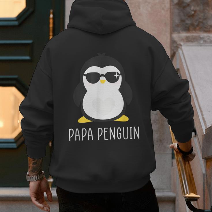 Penguin Papa Father's & Cute Dad Men's Hoodie Back Print