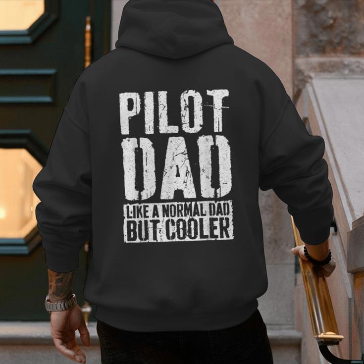 Pilot Dad Shirt Men Fathers Day Aviation Pilot Men's Hoodie Back Print