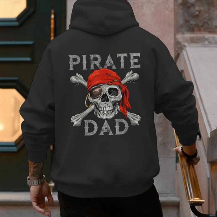 Pirate Dad Shirt Jolly Roger Crossbones Skull Halloween Men's Hoodie Back Print