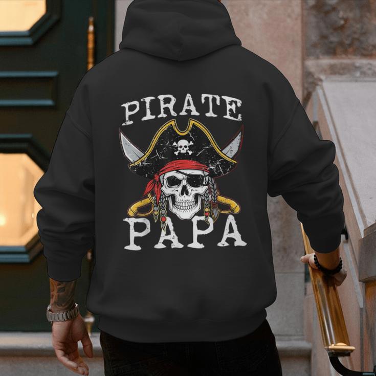 Pirate Papa Skull Family Matching Costume Dad Grandpa Men Men's Hoodie Back Print