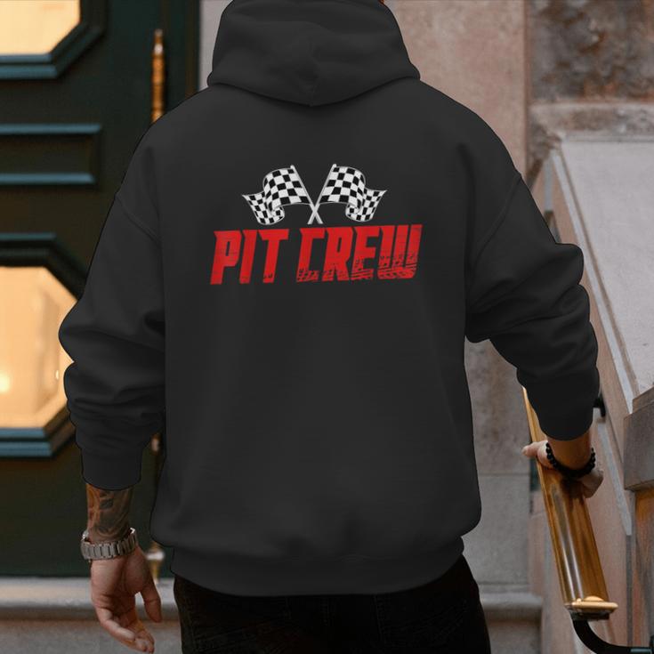 Pit Crew Family Racing Birthday Race Car For Dad Mom Kids Men's Hoodie Back Print Pit Crew Family Racing Birthday Race Car For Dad Mom Kids Men's Hoodie Back Print