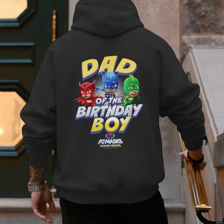 PJ Masks Group Shot Dad Of The Birthday Boy Logo Men's Hoodie Back Print