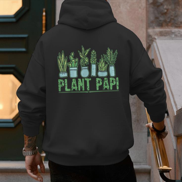 Plant Papi Daddy Father Gardener Gardening Father’s Day Men's Hoodie Back Print