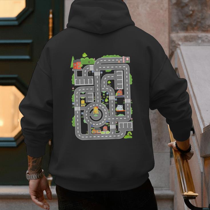 Play Cars On Dad's Back Shirt Kids And Fathers Play Men's Hoodie Back Print Play Cars On Dad's Back Shirt Kids And Fathers Play Men's Hoodie Back Print