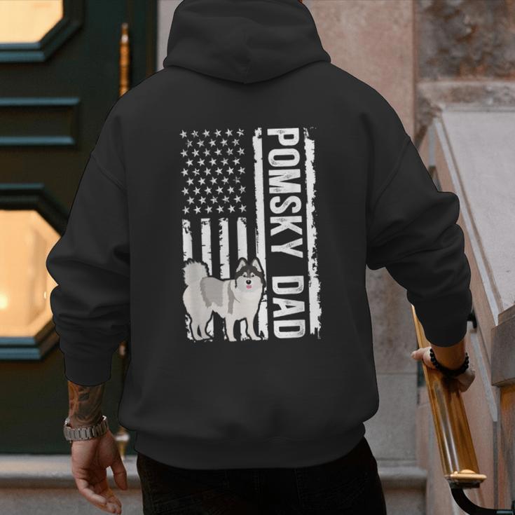 Pomsky Dad American Flag Pomsky Owner Pomsky Lover Men's Hoodie Back Print Pomsky Dad American Flag Pomsky Owner Pomsky Lover Men's Hoodie Back Print