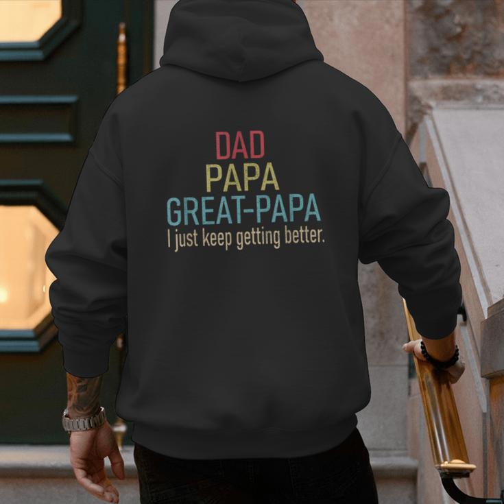 Promoted To Great Papa 2024 Fathers Day First Time Dad Men's Hoodie Back Print Promoted To Great Papa 2024 Fathers Day First Time Dad Men's Hoodie Back Print