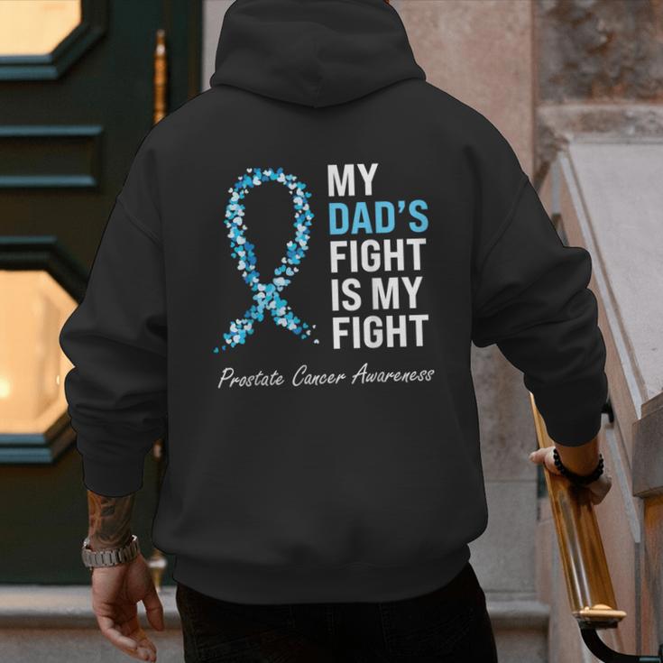 Prostate Cancer Awareness Light Blue Ribbon Dad Survivor Men's Hoodie Back Print