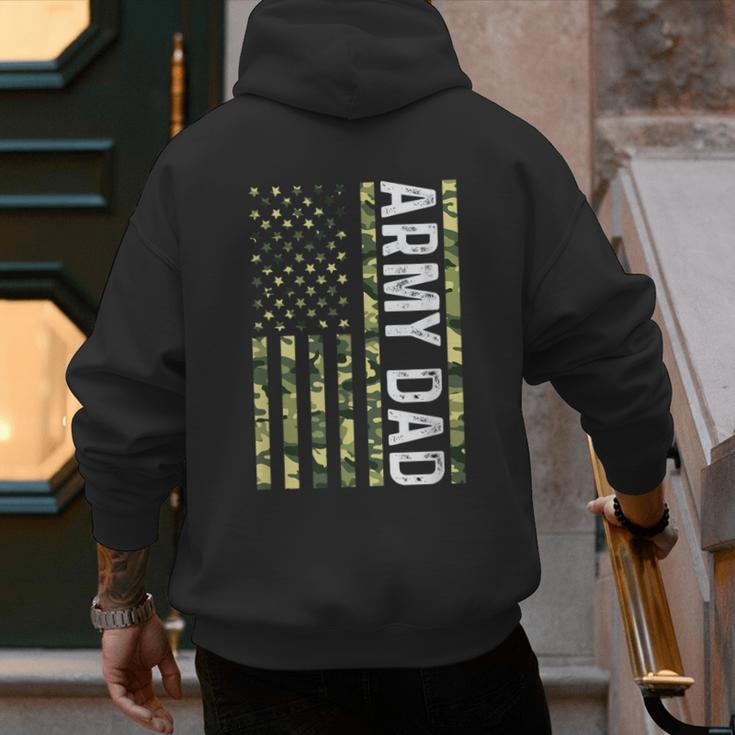 Proud Army Dad United States USA Flag For Father's Day Men's Hoodie Back Print
