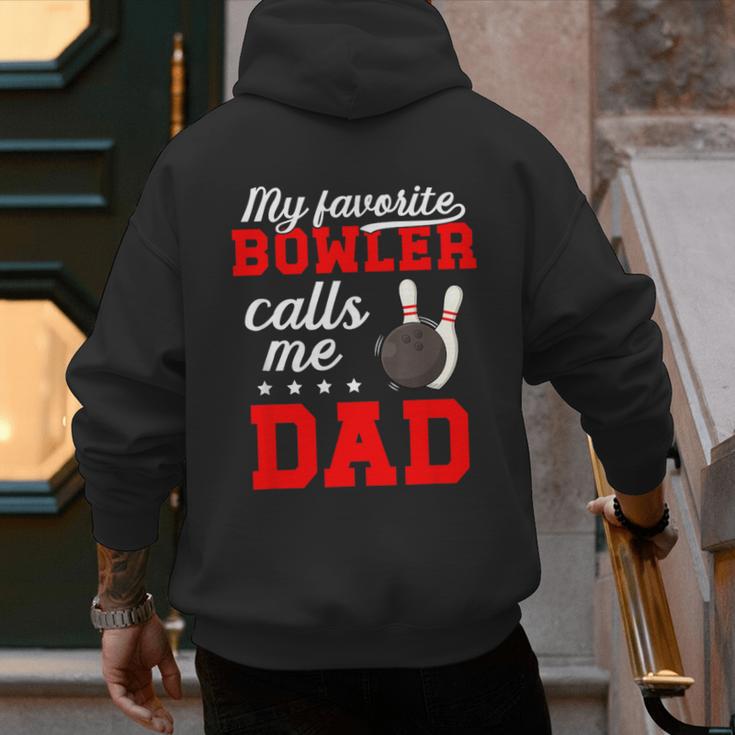 Proud Bowling Dad Of A Bowler Dad Bowling Father Men's Hoodie Back Print