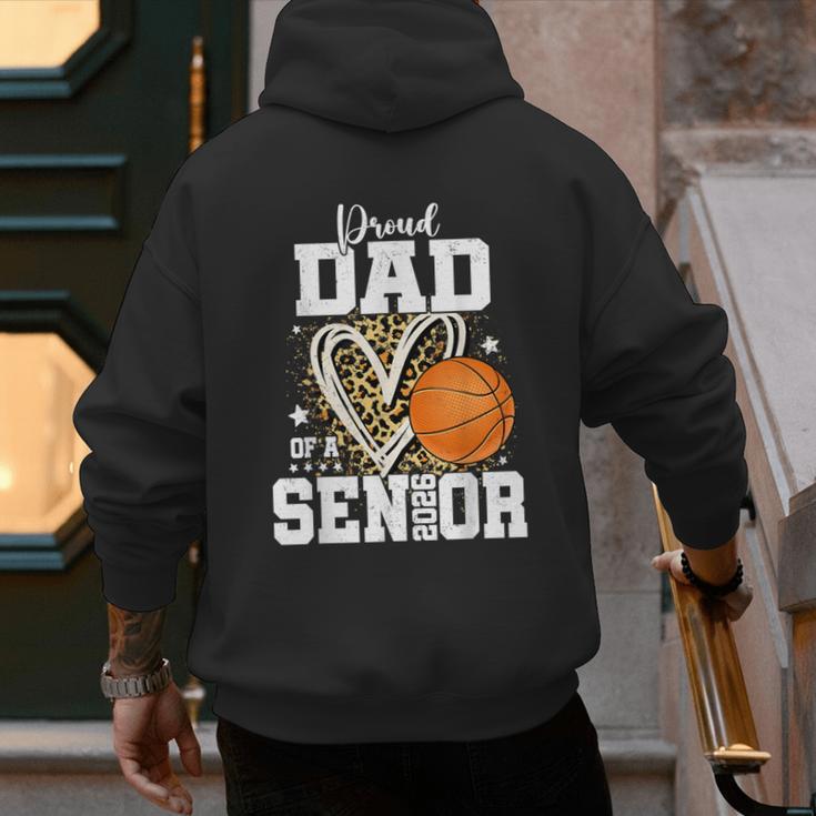 Proud Dad Of A 2026 Senior Basketball Graduation Leopard Men's Hoodie Back Print