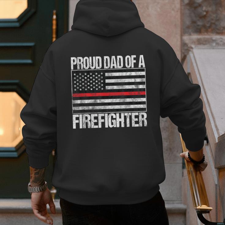 Proud Dad Of a Firefighter Fireman Parent Men's Hoodie Back Print