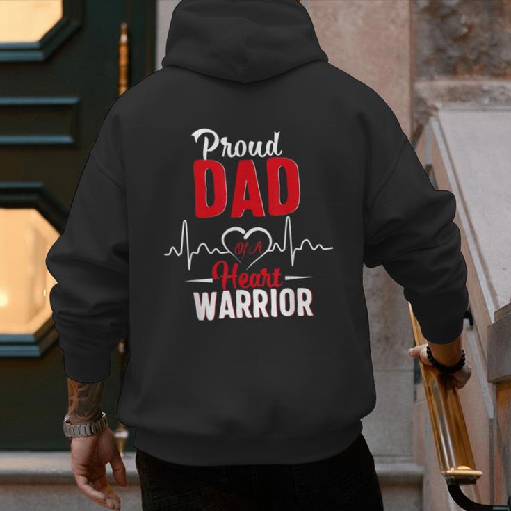 Proud Dad Of a Heart Warrior CHD Awareness Shirt Gift Men's Hoodie Back Print