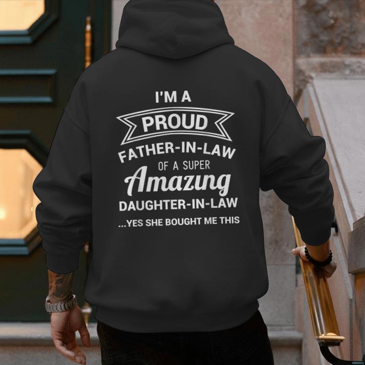 Proud Father In Law Shirt Dad Fathers Day Ideas Men's Hoodie Back Print