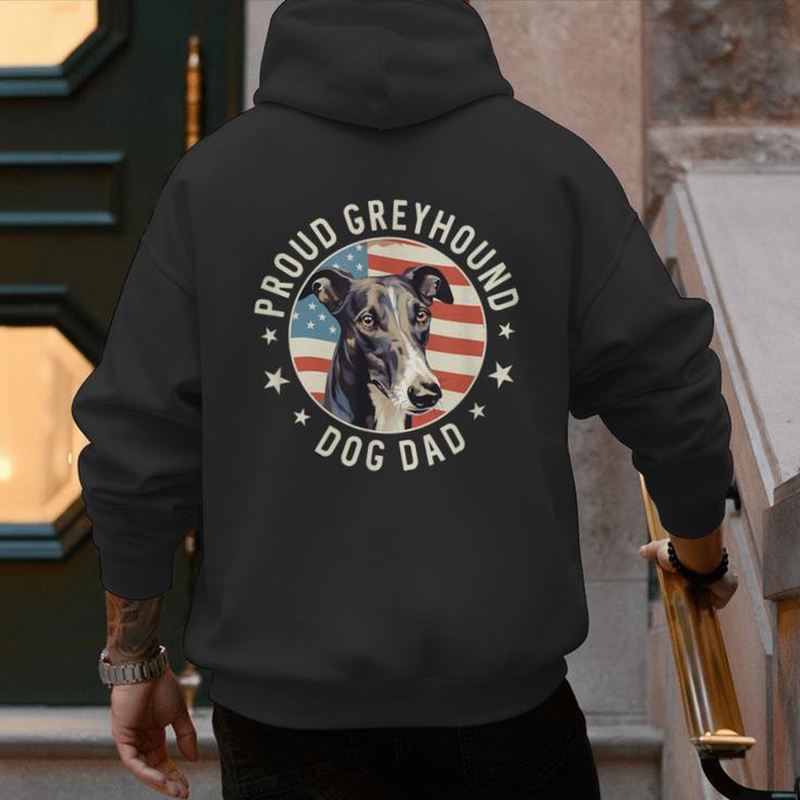 Proud Greyhound Dad American Flag Patriotic Greyhound Dad Men's Hoodie Back Print Proud Greyhound Dad American Flag Patriotic Greyhound Dad Men's Hoodie Back Print