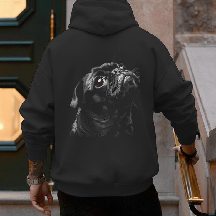 Pug For Dog Mom Dad Cute Pug Men Women Kids Men's Hoodie Back Print