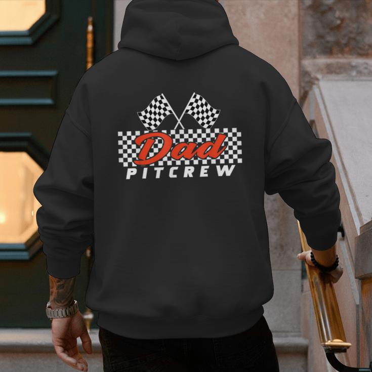 Race Car Birthday Party Racing Family Dad Pit Crew Men's Hoodie Back Print