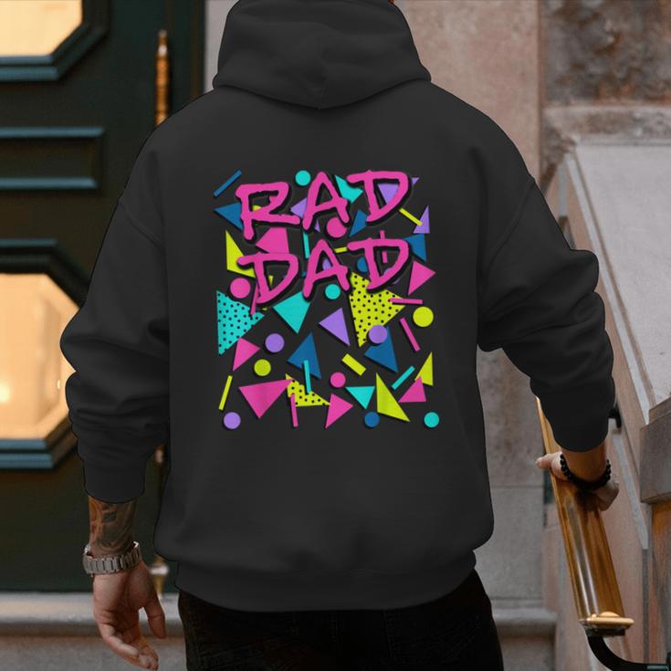 Rad Dad 80s Throwback Men's Hoodie Back Print