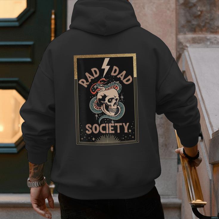 Rad Dad Society Cool Dad Club Dad Life Tee Fathers Day Men's Hoodie Back Print
