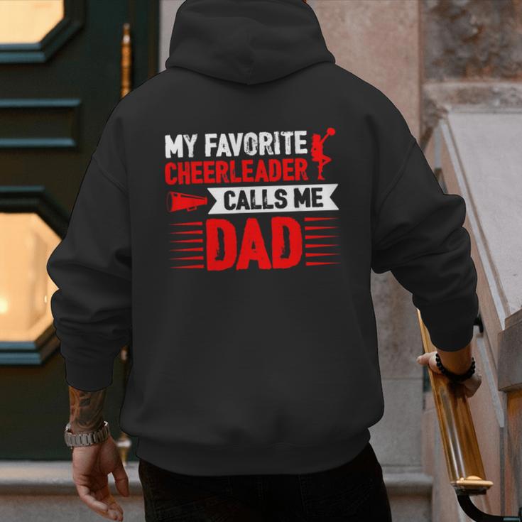 Red Cheer Dad Family Father Cheerleader Squad Men's Hoodie Back Print