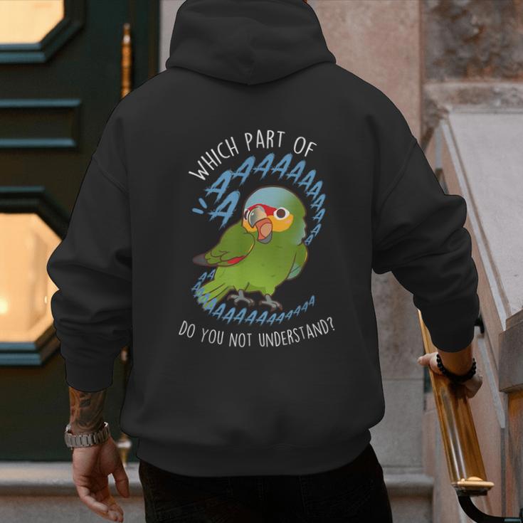 Red-Lored Amazon Parrot Aaaa Cute Pet Bird Mom Dad Men's Hoodie Back Print