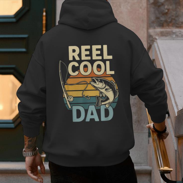 Reel Cool Dad Fathers Day Fishing Outdoors Men's Hoodie Back Print Reel Cool Dad Fathers Day Fishing Outdoors Men's Hoodie Back Print