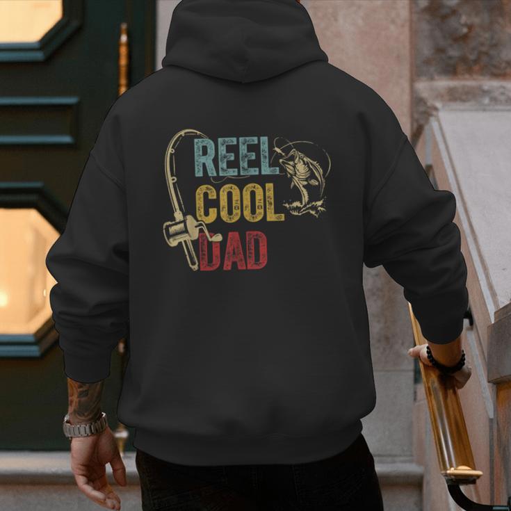 Reel Cool Dad Fishing Shirt Father's Day Fisherman Men's Hoodie Back Print