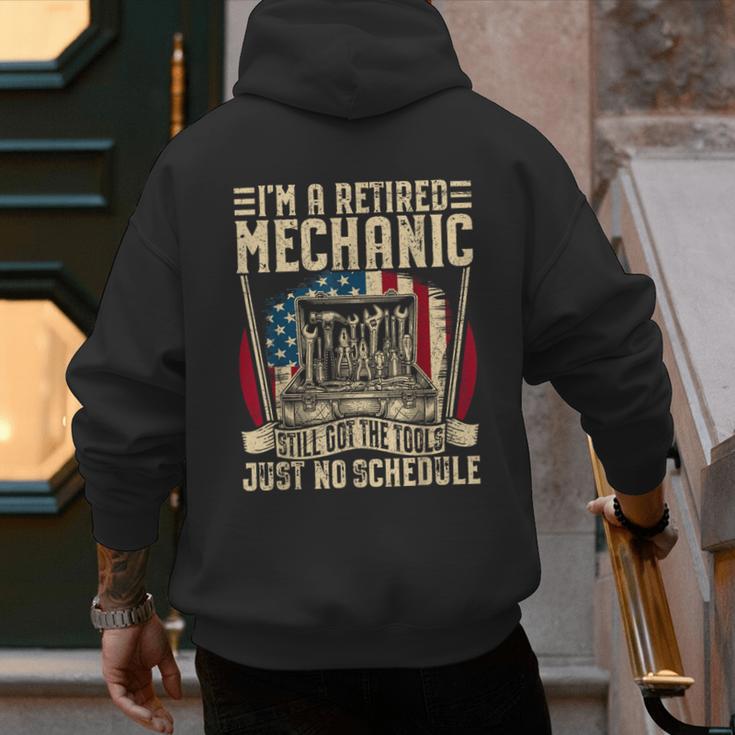 Retired Car Mechanic Tool Retirement Dad Grandpa Men Men's Hoodie Back Print