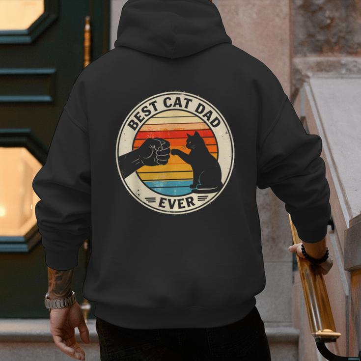 Retro Cat Dad Ever Cats Lovers For Men Women And Kids Men's Hoodie Back Print