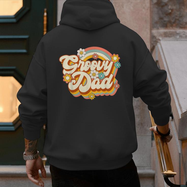 Retro Groovy Dad Family Birthday 60s 70s Hippie Costume Men's Hoodie Back Print