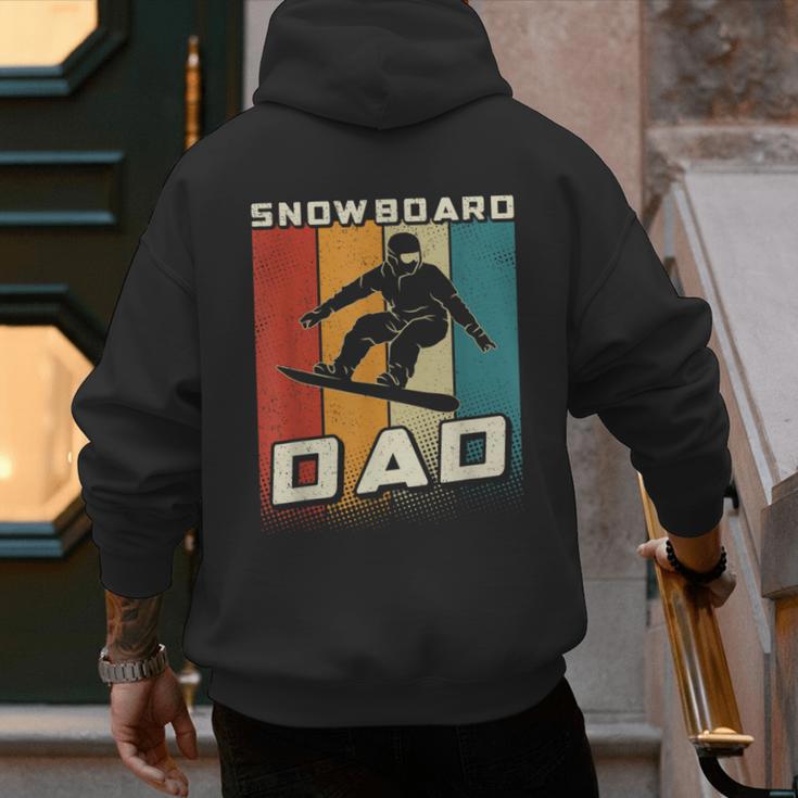 Retro Snowboard Dad Snowboarding Father Snowboarder Dad Men's Hoodie Back Print